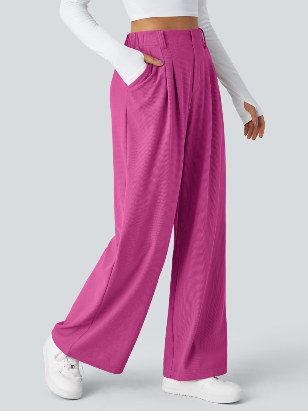 Halara Flex™ High Waisted Pocket
Wide Leg Waffle Work Pants new size large R